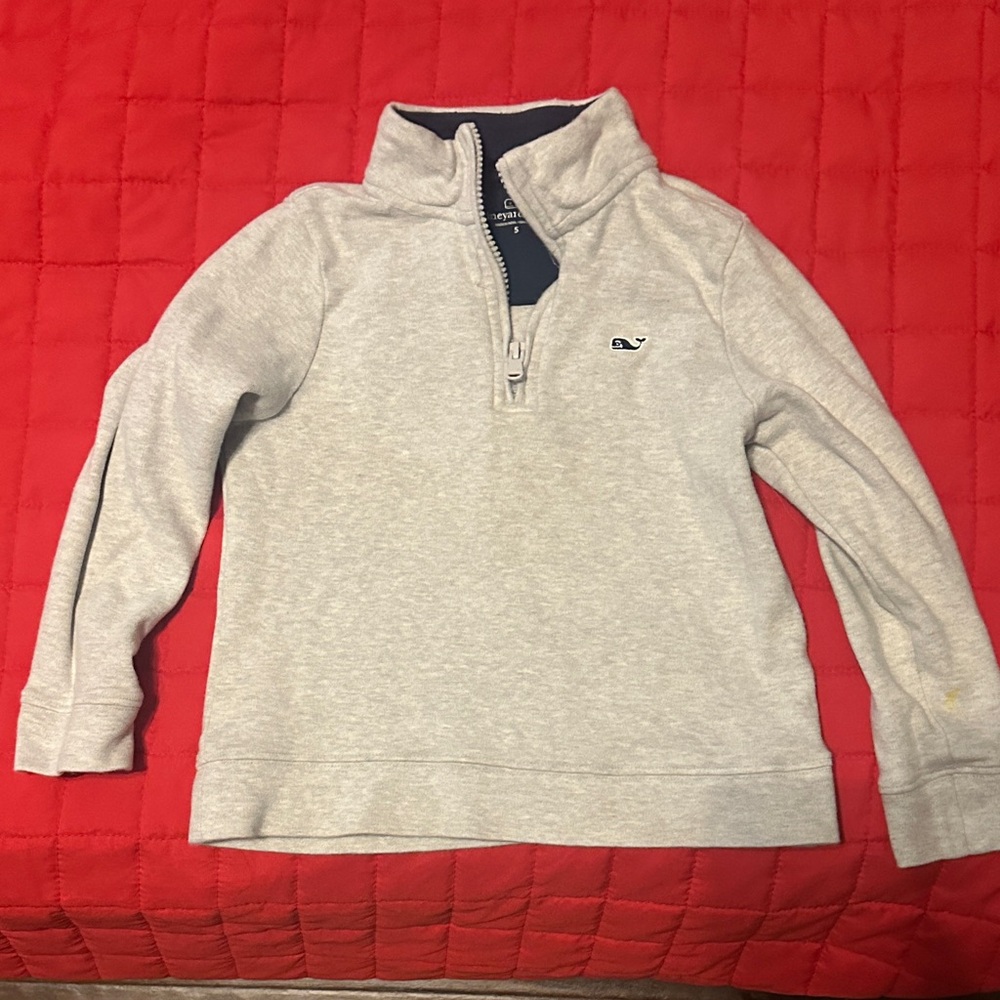 Vineyard Vines Light Gray Half-Zip Sweater